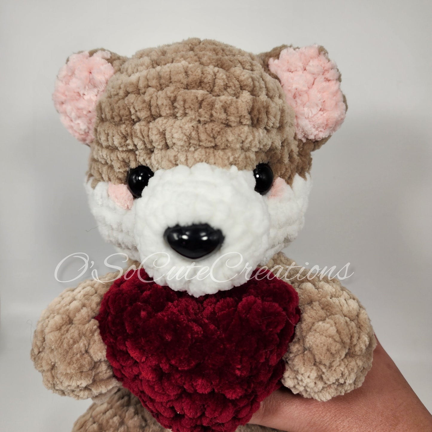 Brown Otter Crochet Plush with Heart