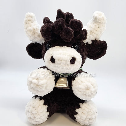Dark Brown Crochet Highland Cow Plushie