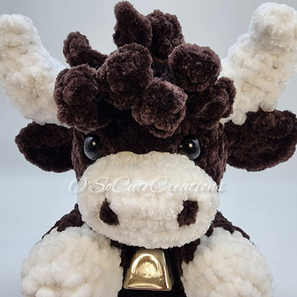 Dark Brown Crochet Highland Cow Plushie
