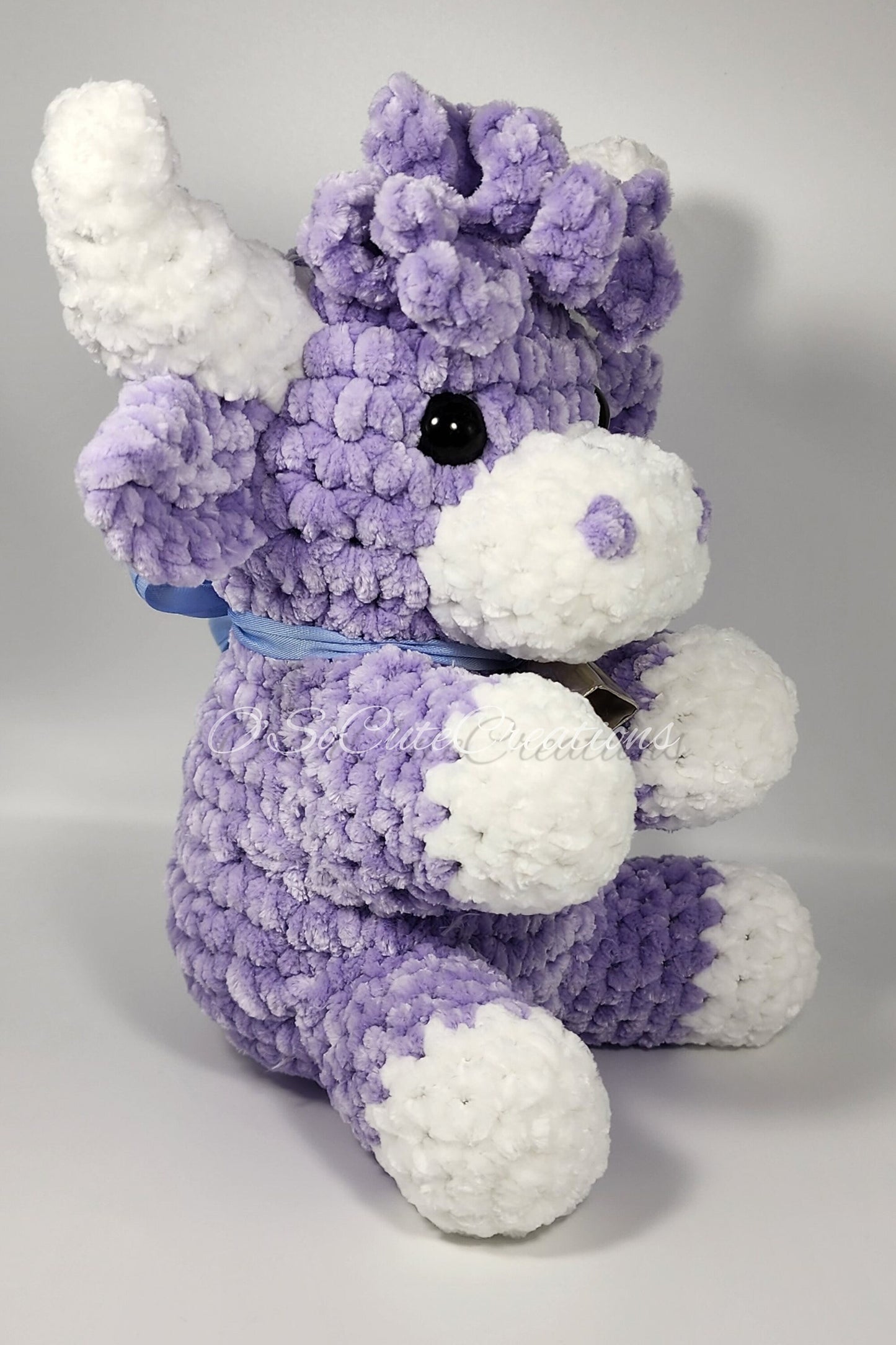 Crochet Lavender Highland Cow Plushie