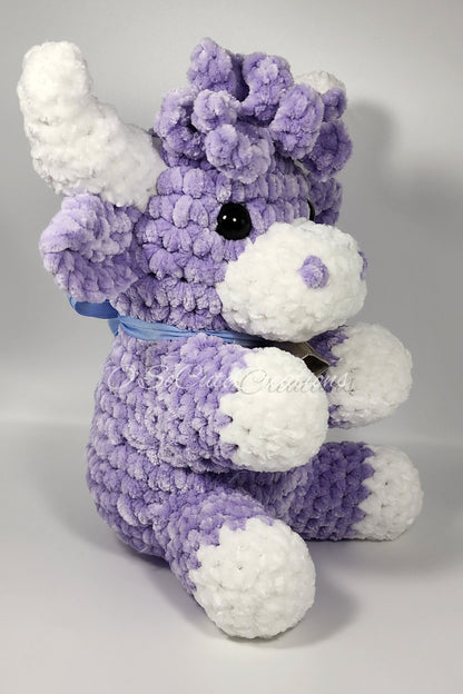 Crochet Lavender Highland Cow Plushie