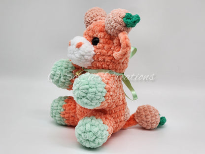 Crochet Peach Cow Plushie
