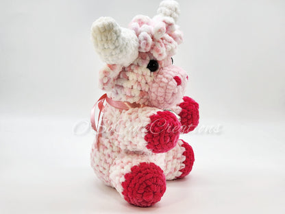 Cherry Blossom Highland Cow Crochet Plushie