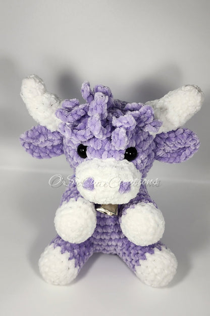 Crochet Lavender Highland Cow Plushie