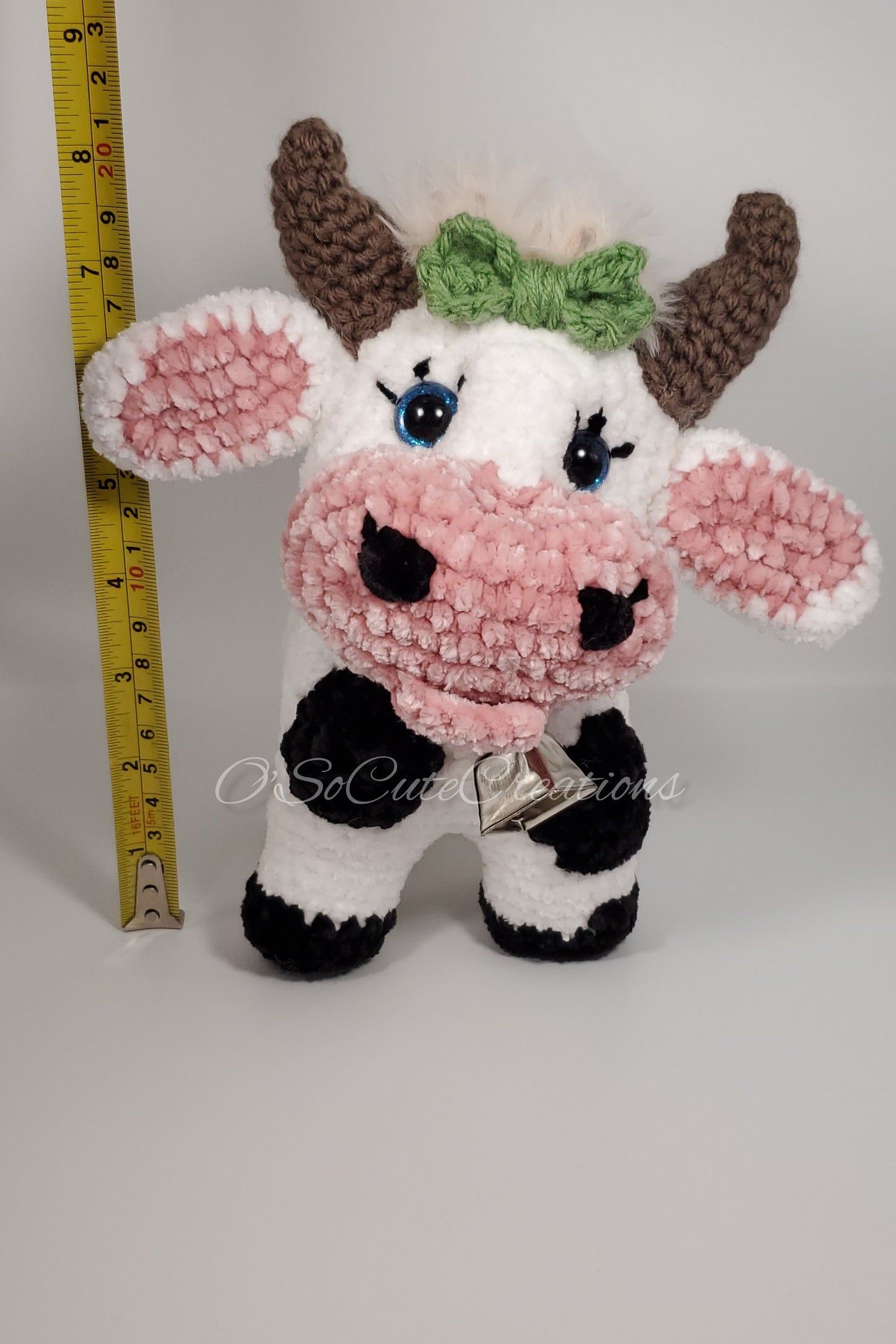 Chunky Velvet Crochet Cow Plush