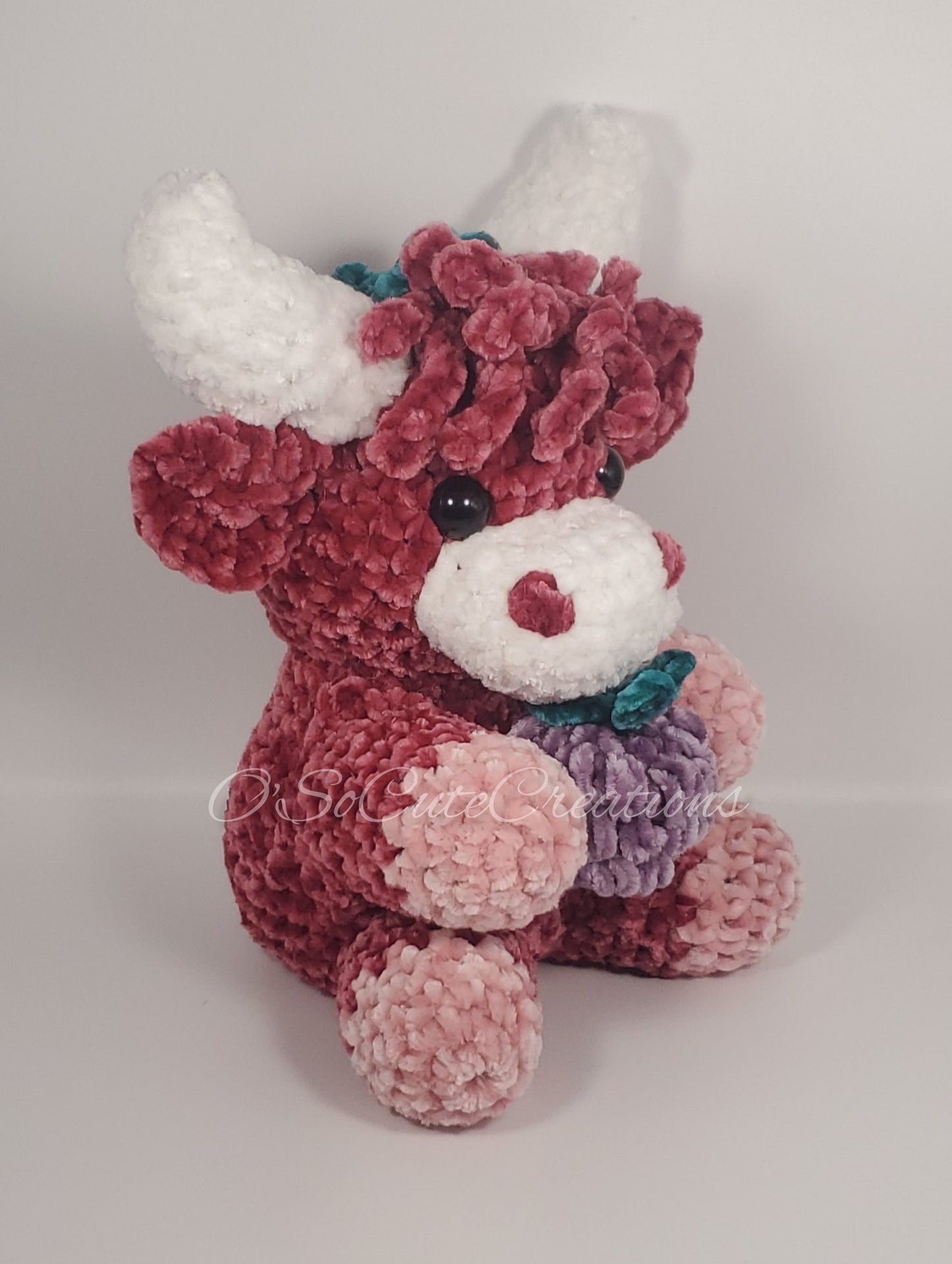 Raspberry Highland Cow Plushie