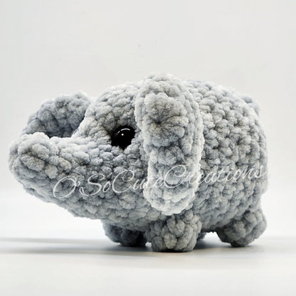 Crochet Gray Elephant Plushie