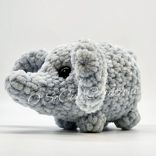 Crochet Gray Elephant Plushie