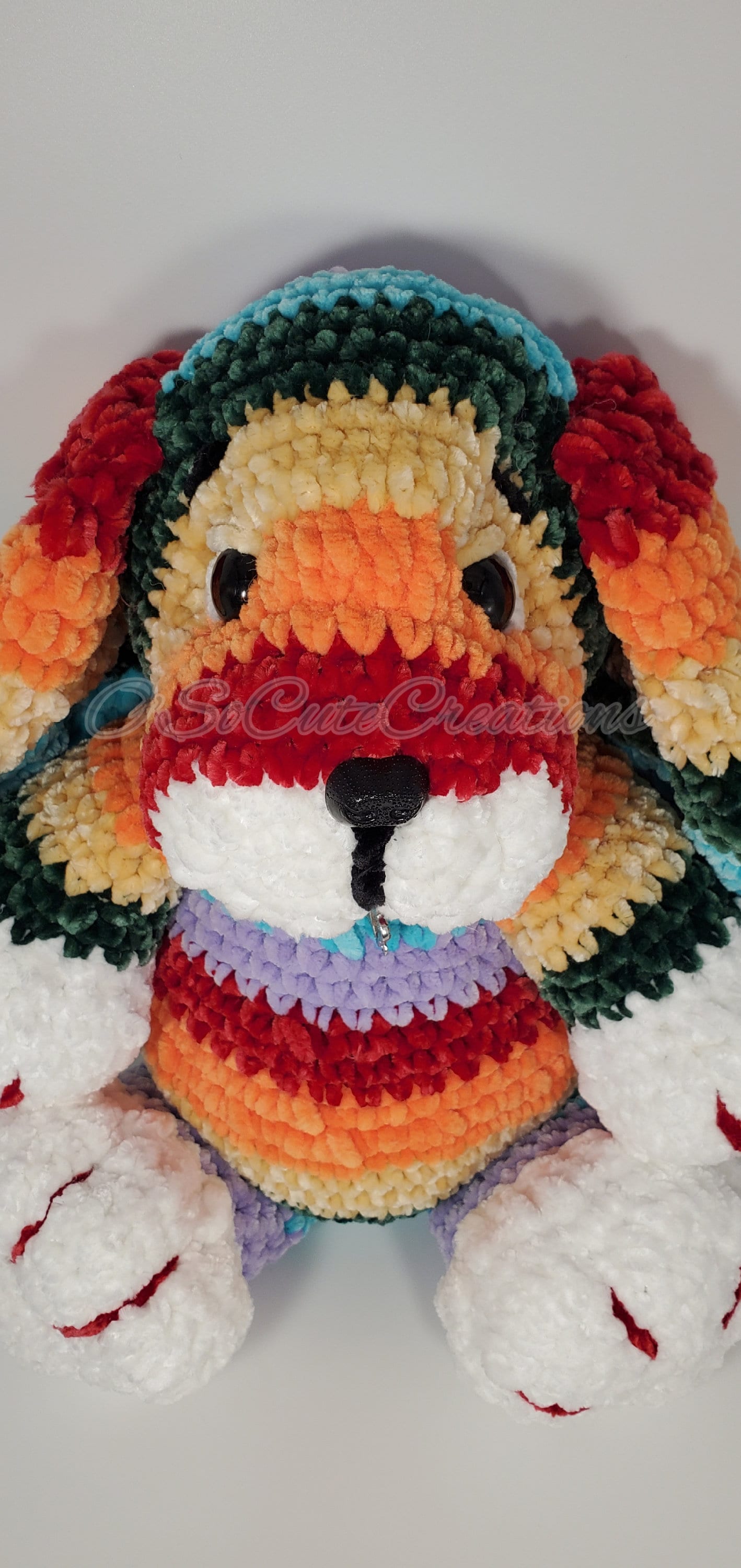 Rainbow Puppy Crochet Plushie