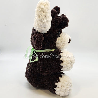 Dark Brown Crochet Highland Cow Plushie