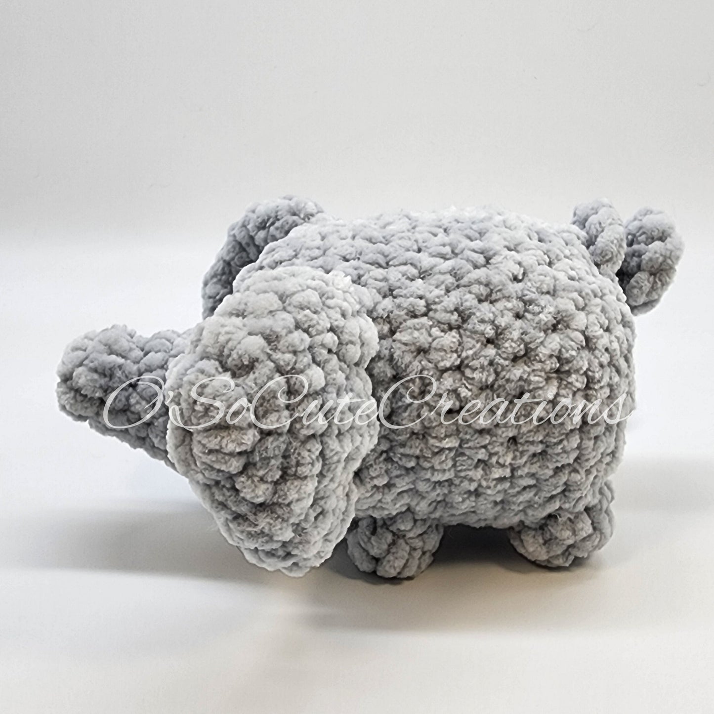 Crochet Gray Elephant Plushie