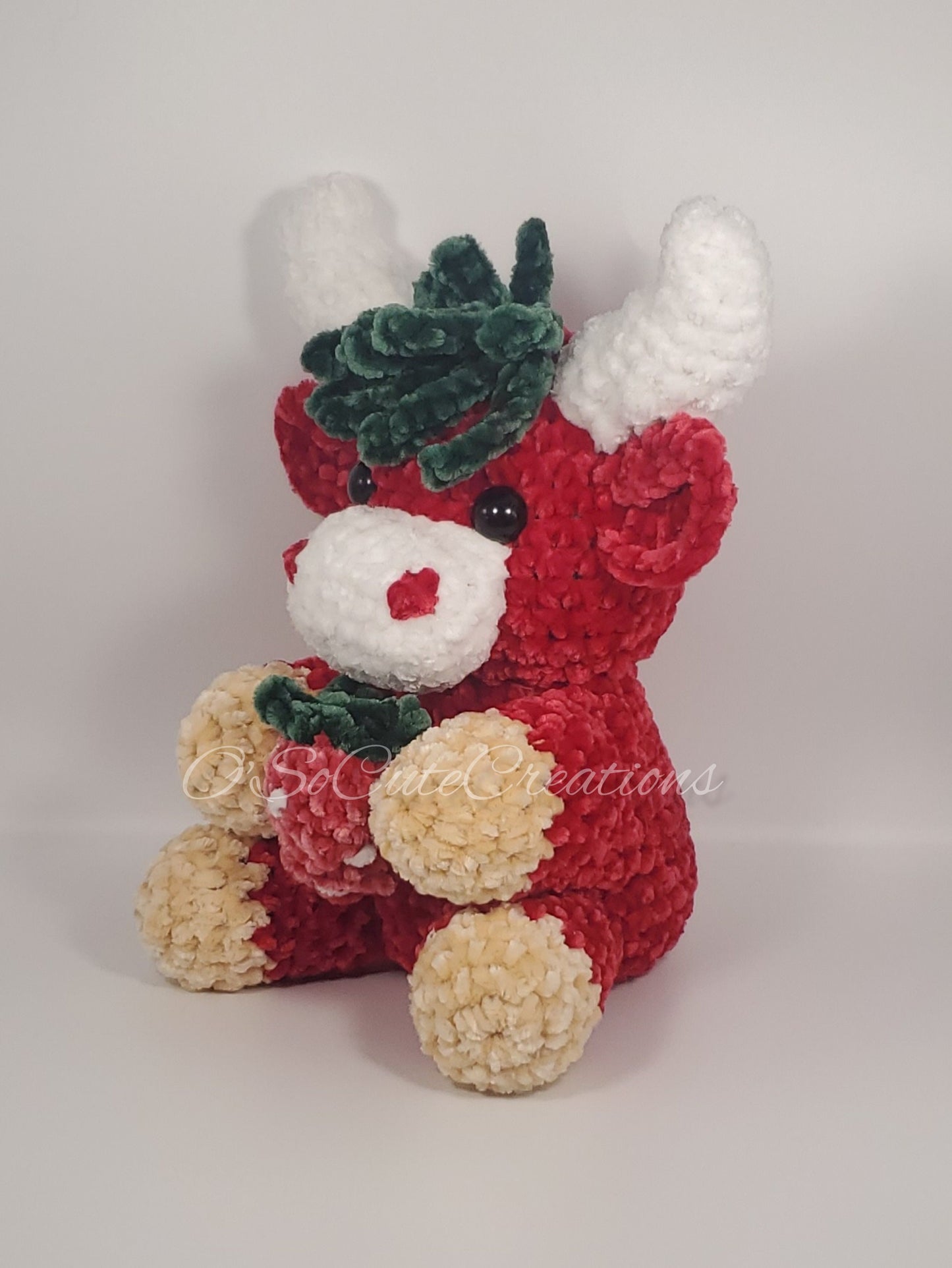 Red Strawberry Highland Cow Plushie