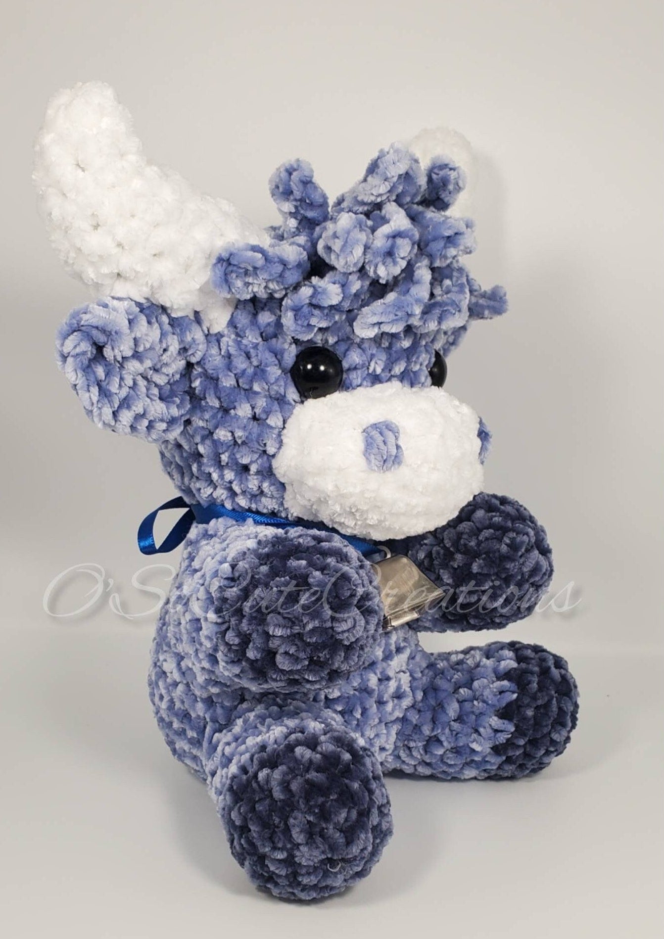 Crochet Blue Highland Cow Plushie