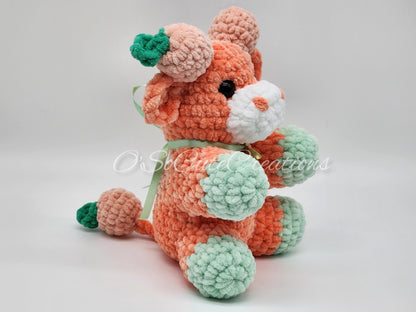Crochet Peach Cow Plushie