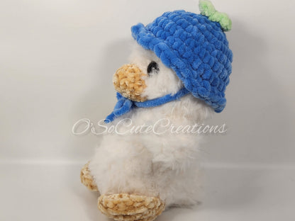 Crochet Duck Plushie Blueberry Bucket Hat