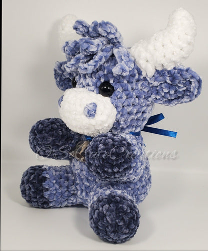Crochet Blue Highland Cow Plushie