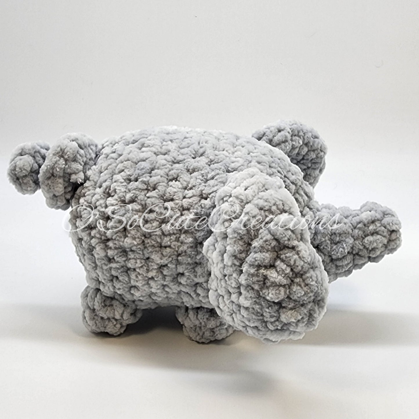 Crochet Gray Elephant Plushie
