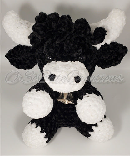 Crochet Black Velvet Highland Cow Plushie