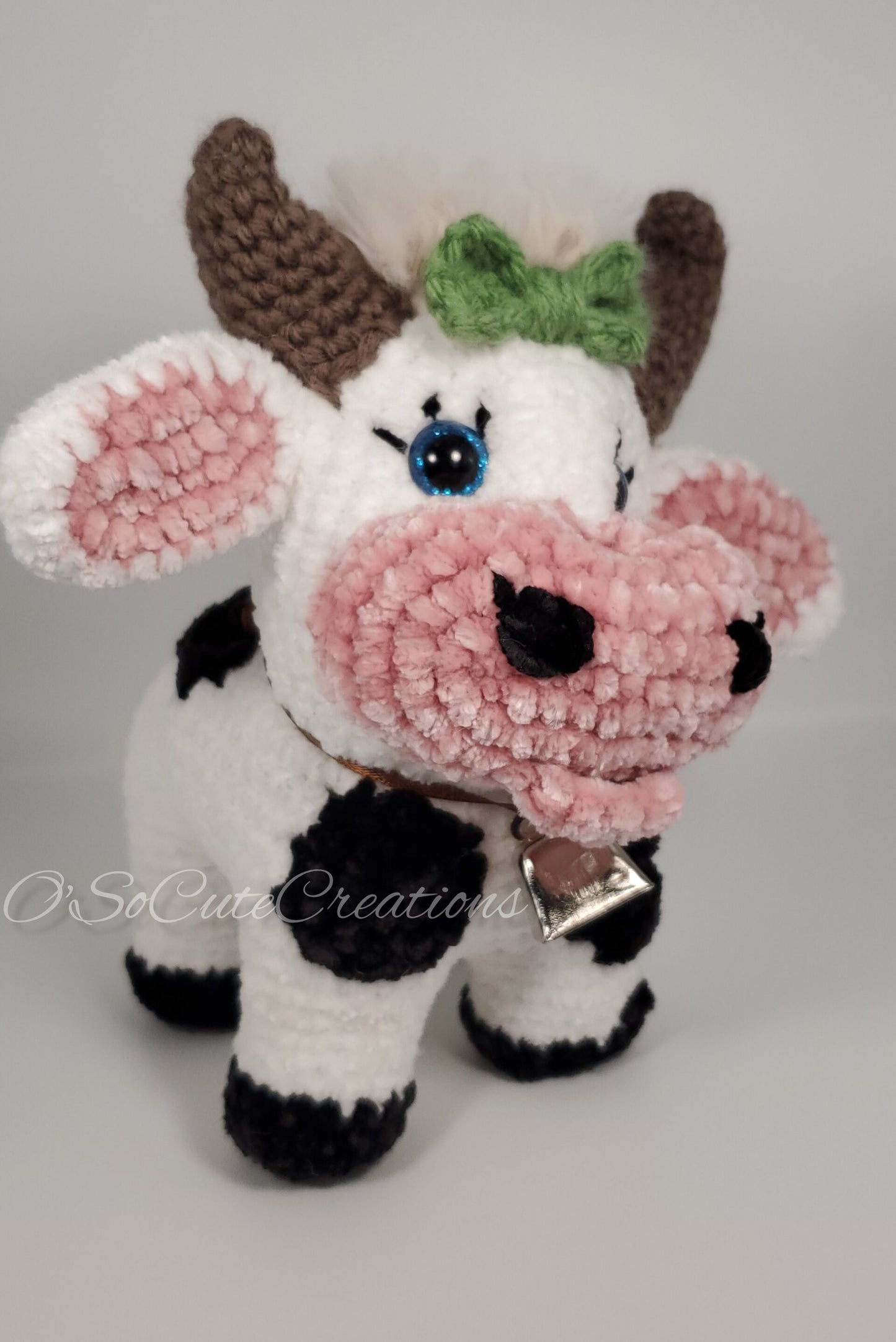 Chunky Velvet Crochet Cow Plush