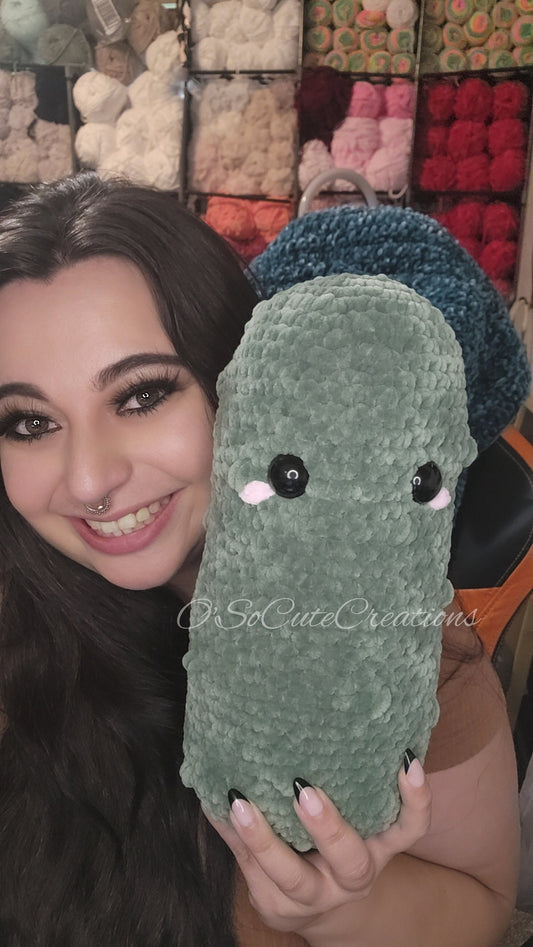 Jumbo Emotional Support Pickle Crochet Plushie