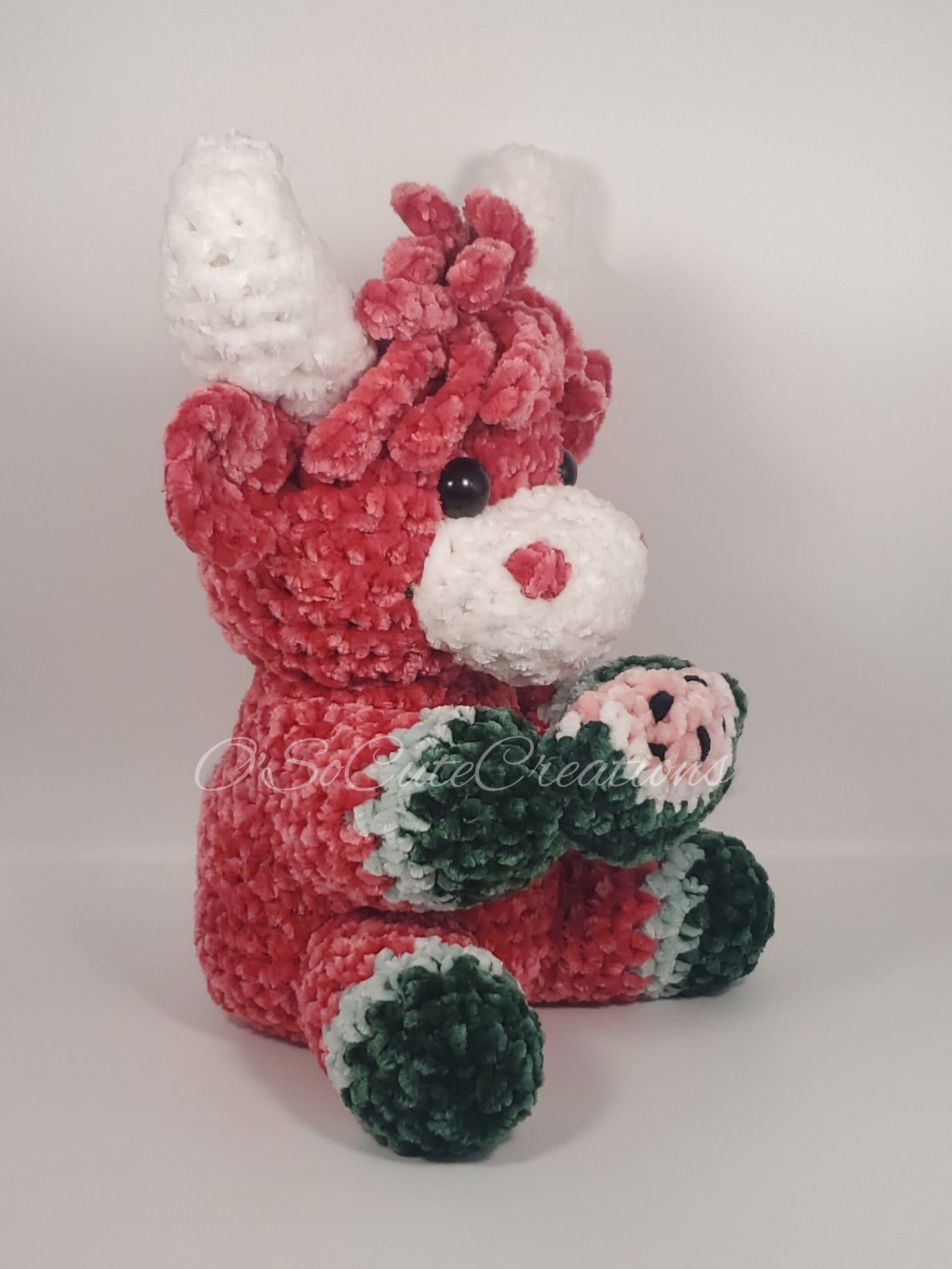Crochet Watermelon Highland Cow Plushie