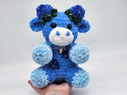 Blueberry Cow Crochet Plushie