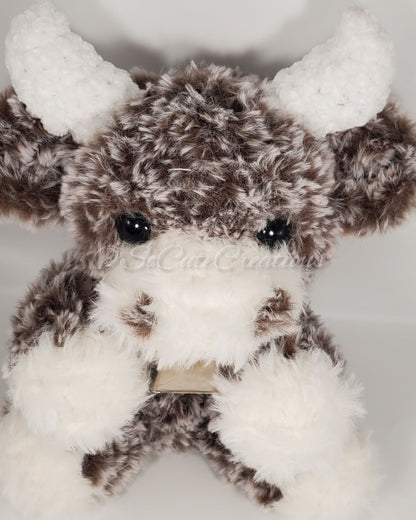 Fuzzy Cow Crochet Plush