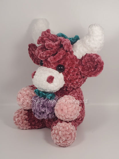 Raspberry Highland Cow Plushie
