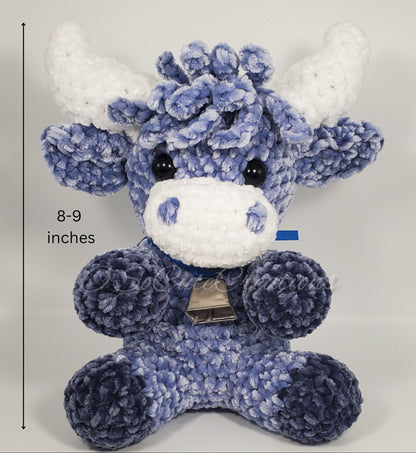 Crochet Blue Highland Cow Plushie