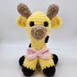 Crochet Giraffe Plushie with Pink Bow