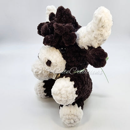 Dark Brown Crochet Highland Cow Plushie