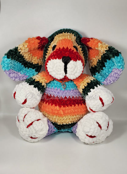 Rainbow Puppy Crochet Plushie