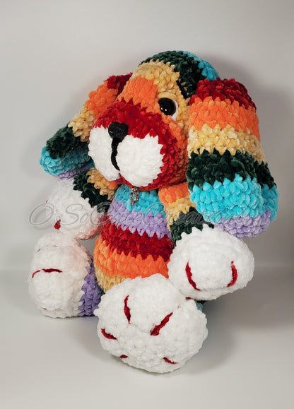 Rainbow Puppy Crochet Plushie