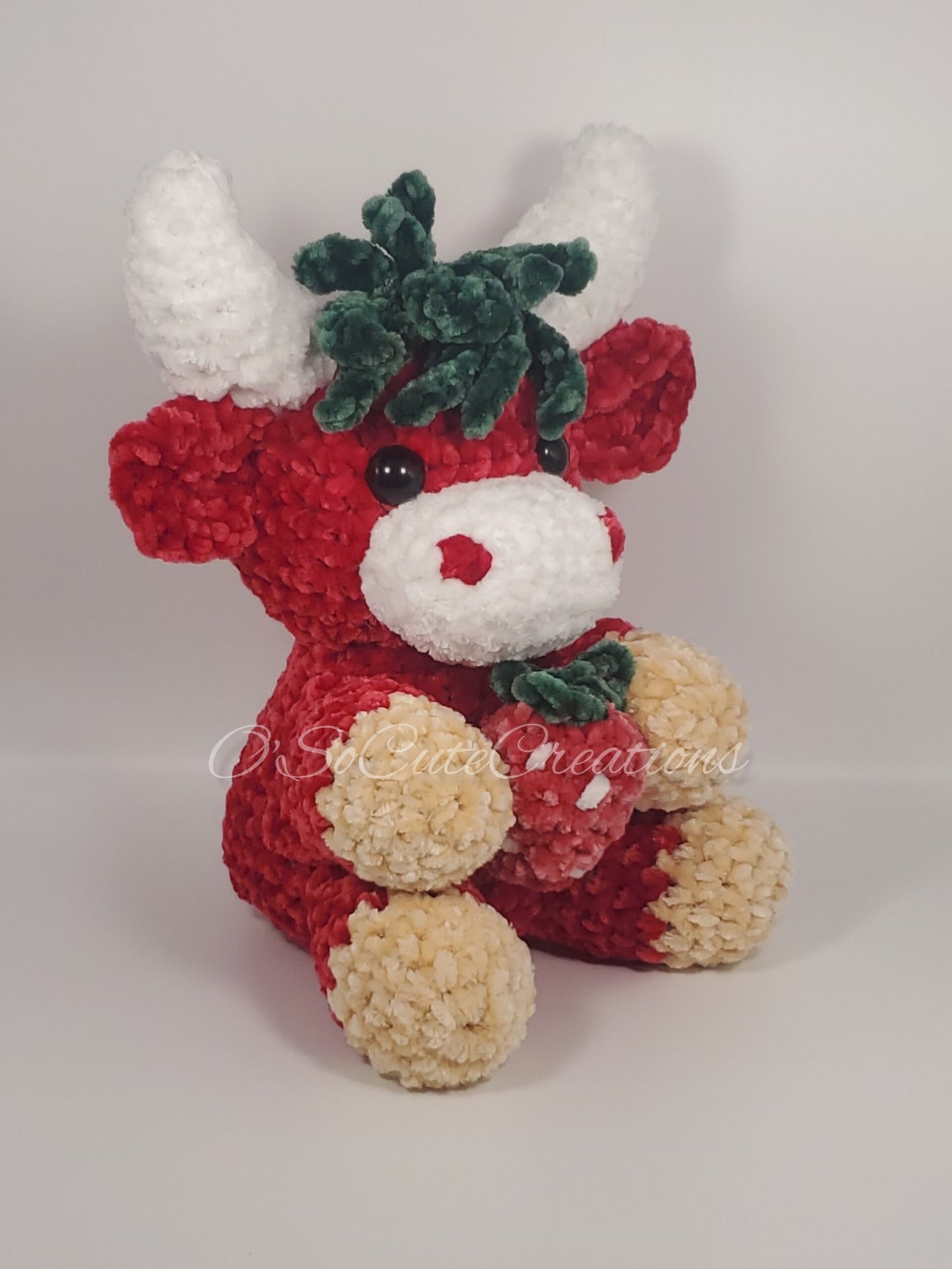 Red Strawberry Highland Cow Plushie