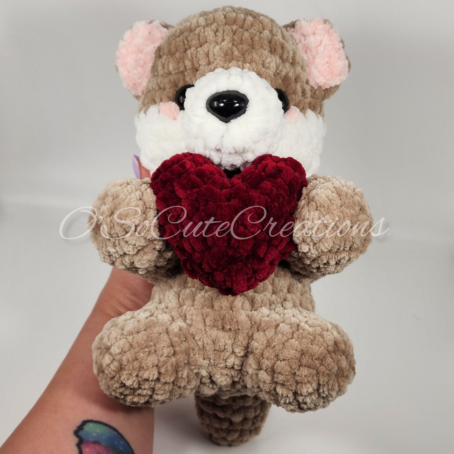 Brown Otter Crochet Plush with Heart