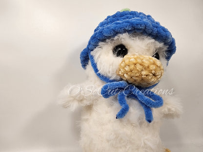 Crochet Duck Plushie Blueberry Bucket Hat