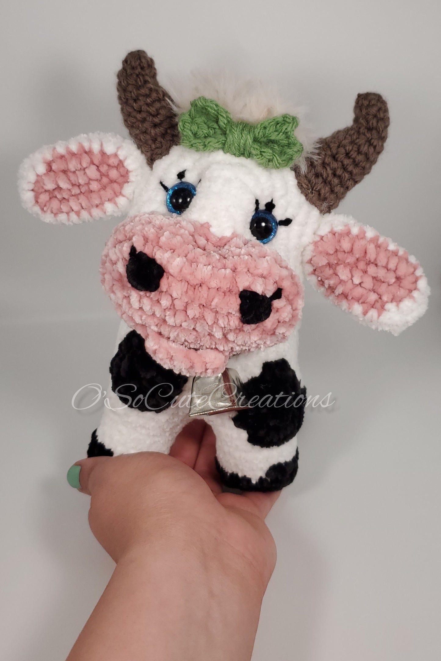 Chunky Velvet Crochet Cow Plush
