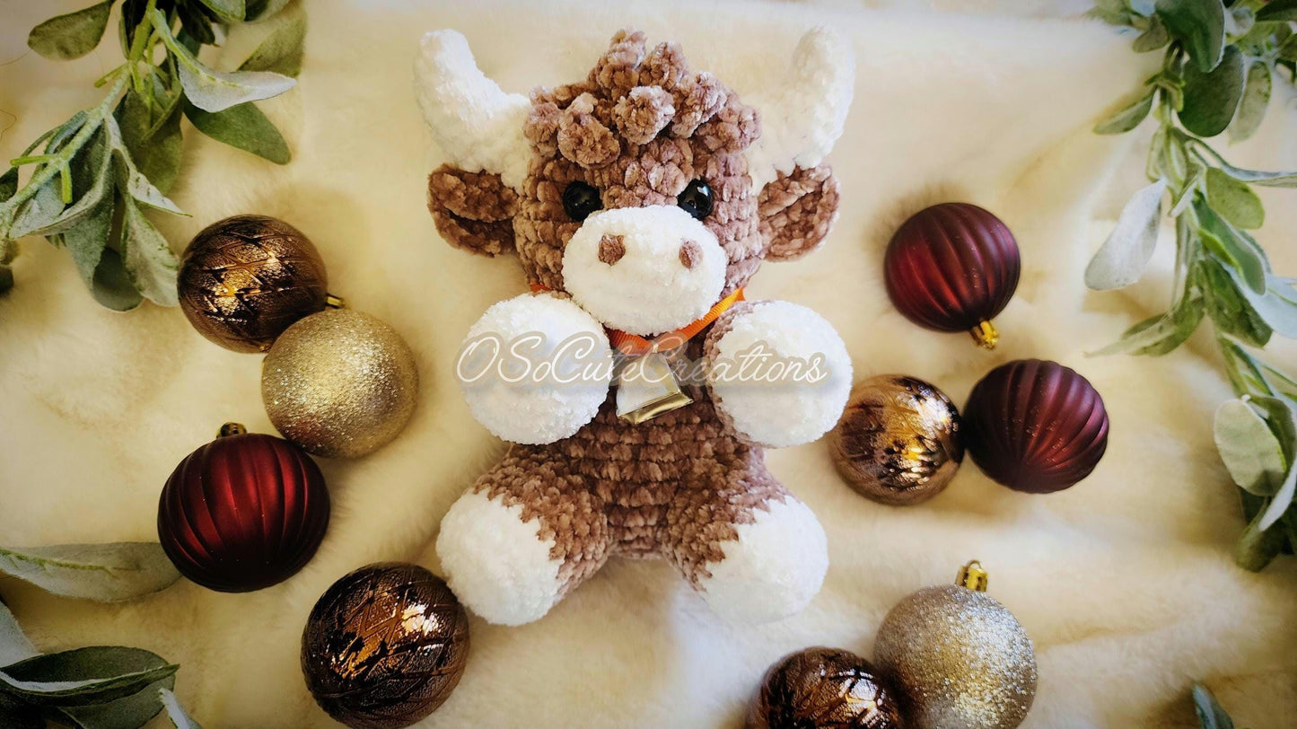 Brown Highland Cow Crochet Plushie