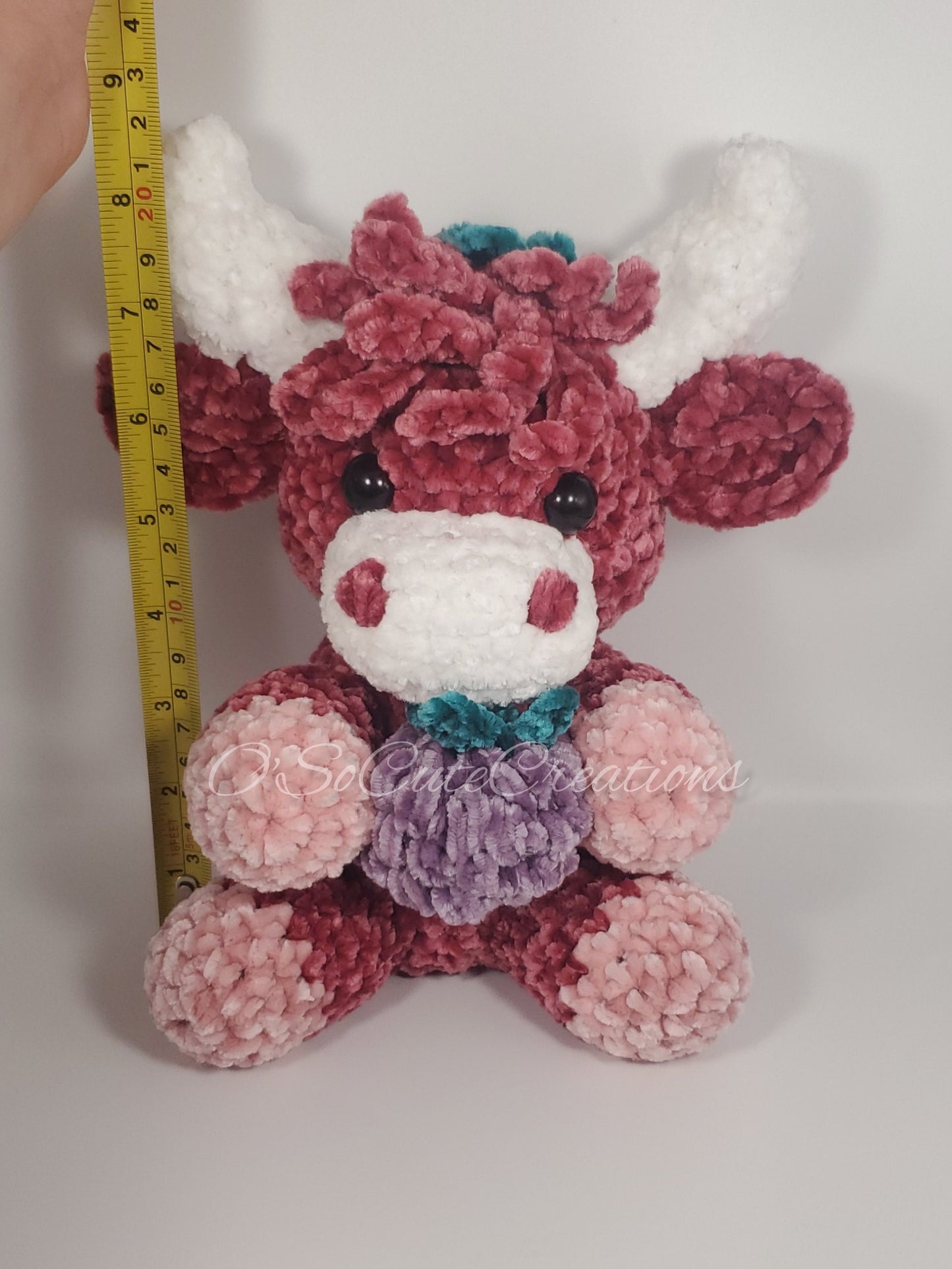 Raspberry Highland Cow Plushie