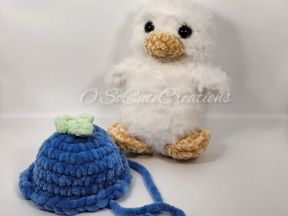 Crochet Duck Plushie Blueberry Bucket Hat