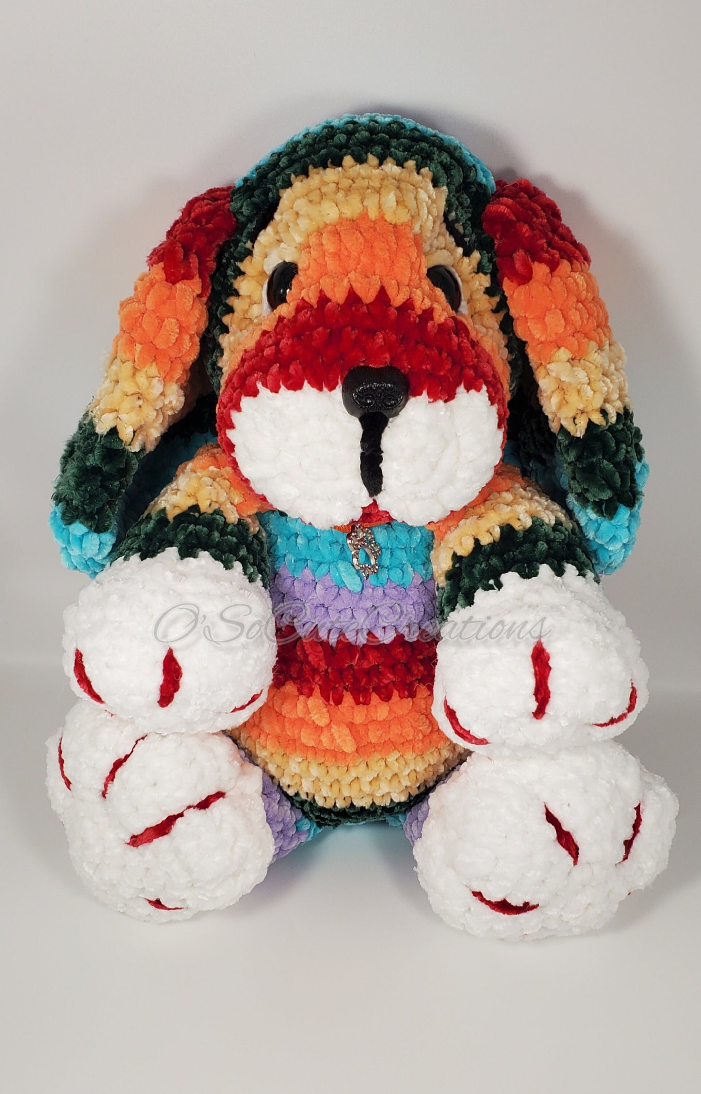 Rainbow Puppy Crochet Plushie