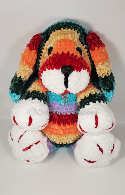 Rainbow Puppy Crochet Plushie