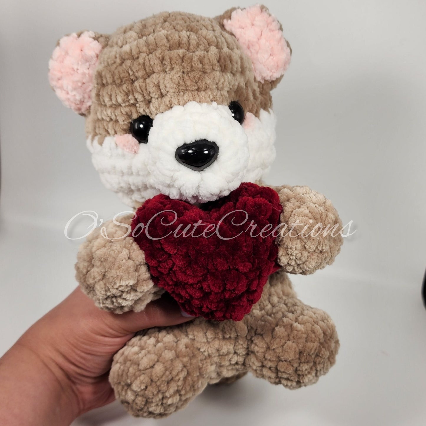 Brown Otter Crochet Plush with Heart