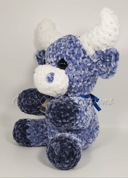 Blue Highland Cow Plushie