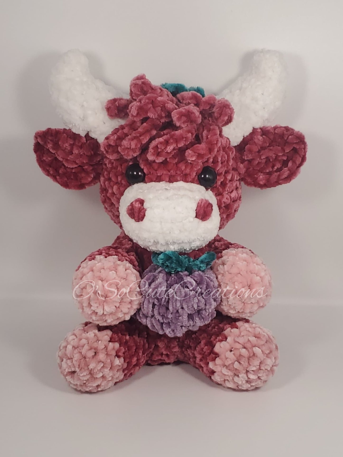 Raspberry Highland Cow Plushie