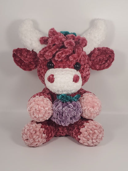 Raspberry Highland Cow Plushie