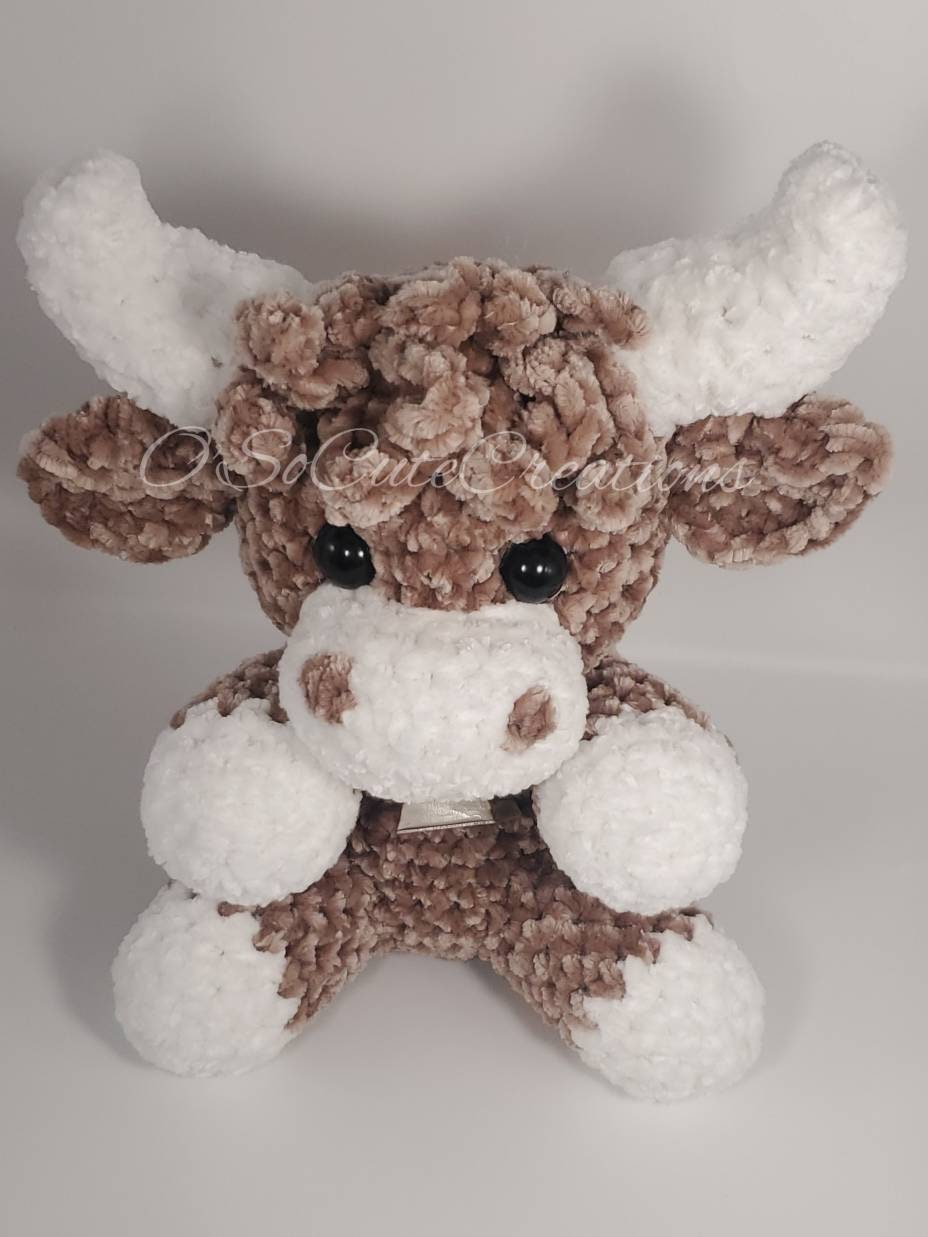 Brown Highland Cow Crochet Plushie