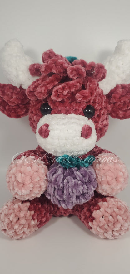 Raspberry Highland Cow Plushie