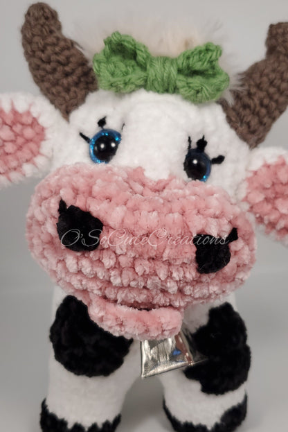 Chunky Velvet Crochet Cow Plush