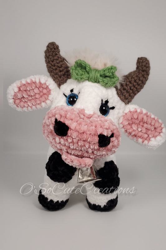 Chunky Velvet Crochet Cow Plush